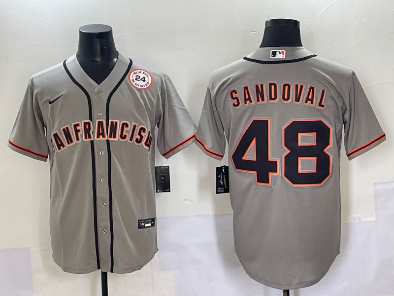 Men 2025 San Francisco Giants #48 Sandoval Grey Game Nike MLB Jersey style 7->san francisco giants->MLB Jersey